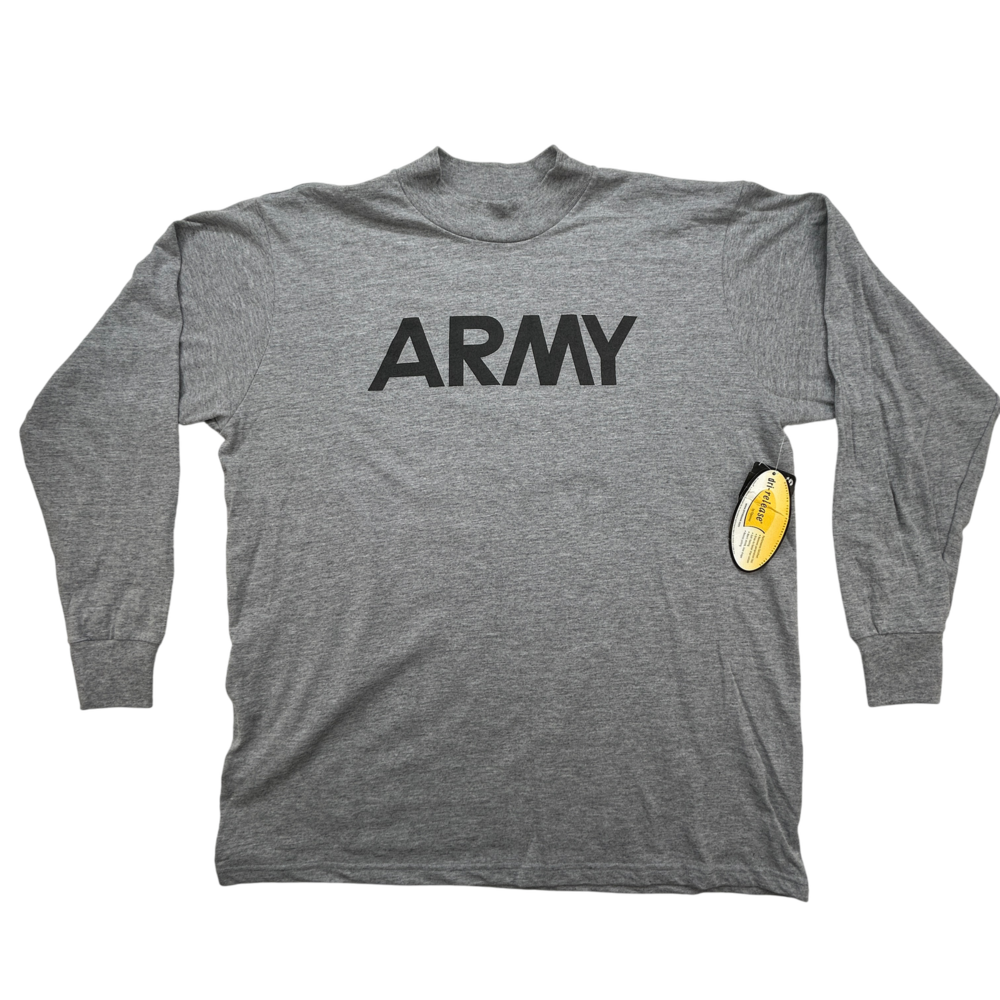 Soffe Army Shirt Mens Large Long Sleeve Dri-Release Moisture Wicking Gray